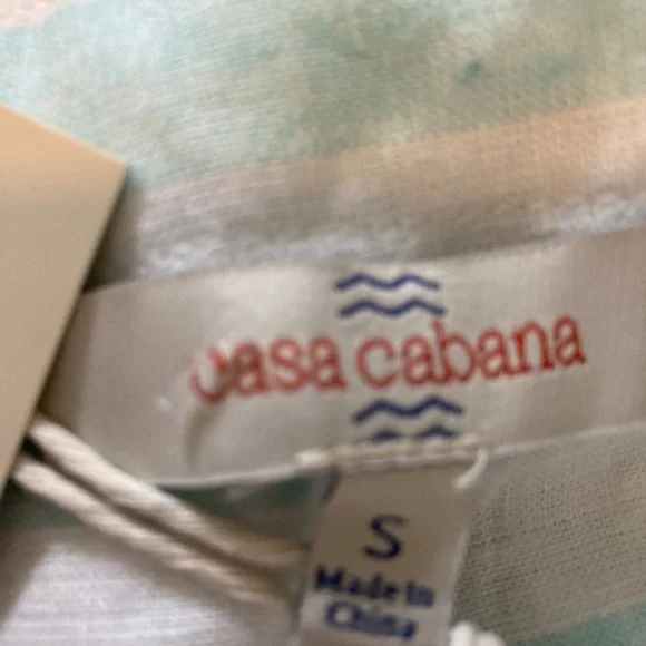 Casa Cabana Linen Blend Coastal striped Sundress New With Tags - Picture 4 of 12